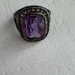 Purple Gemstone Silver Ring